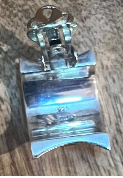 Vintage Sterling Silver Wide Hoop Earrings