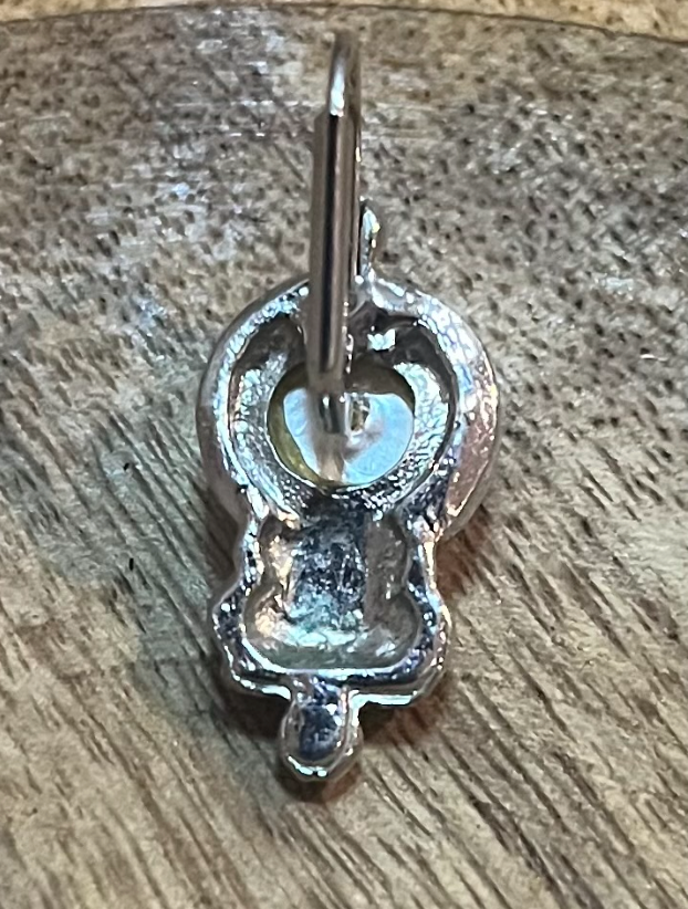 Vintage Sterling Silver Moonstone Leverback Earrings