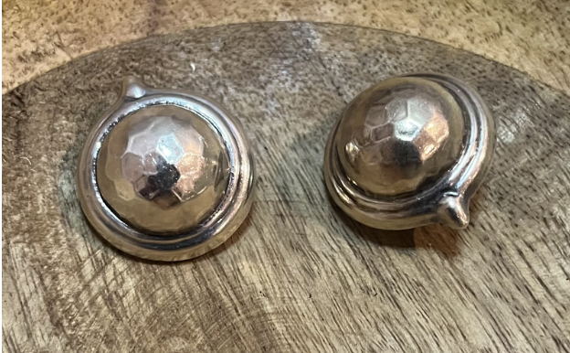 Vintage Solid Sterling Silver Dome Clip-On Earrings