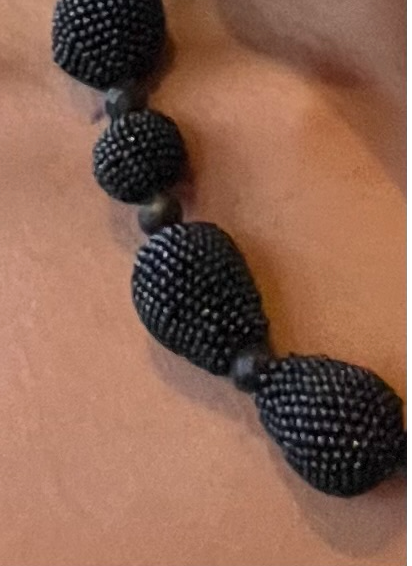 Vintage Black Beaded Statement Necklace
