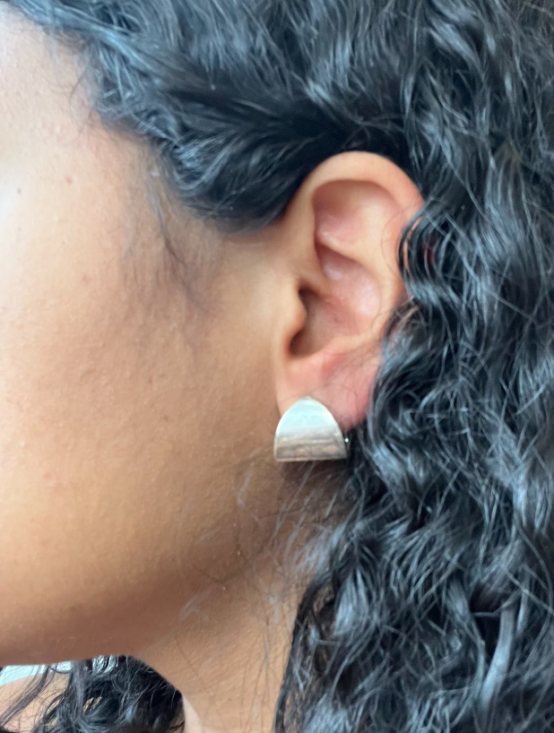 Minimalist Modernist Silver Earrings