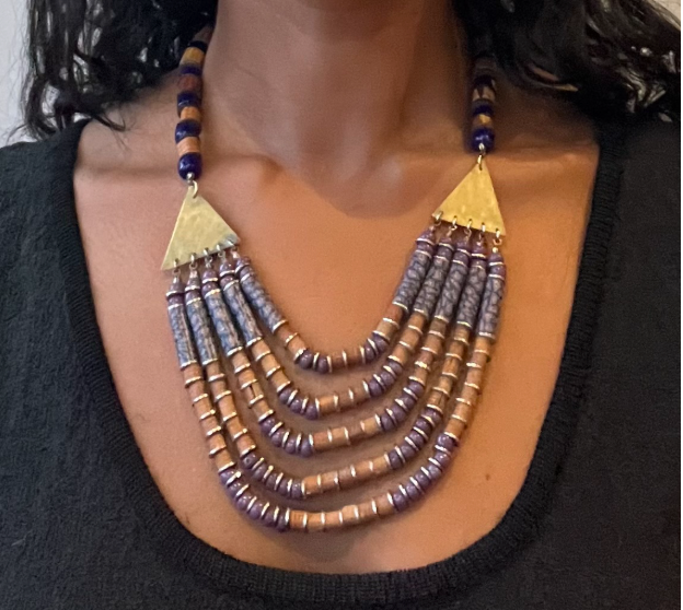 Vintage Multi Strand Beaded Statement Necklace