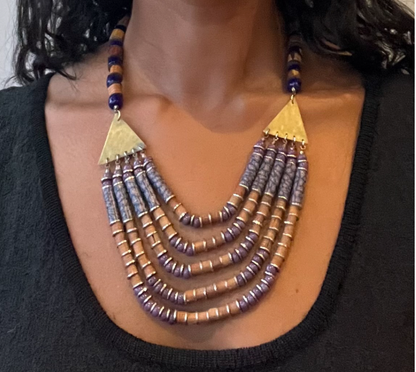 Vintage Multi Strand Beaded Statement Necklace