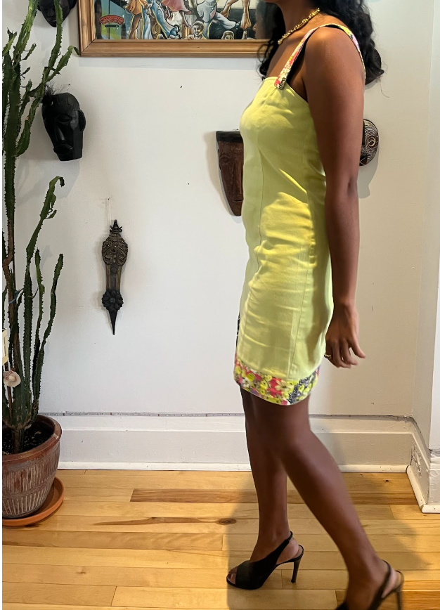 Versace Jeans Yellow Slip Dress