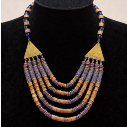 Vintage Multi Strand Beaded Statement Necklace