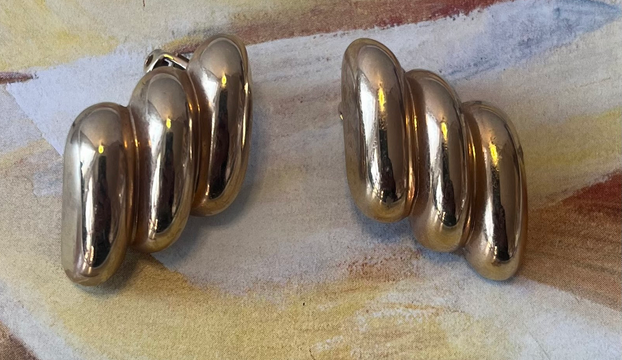 Vintage Christian Dior Gold-Tone Clip-On Earrings