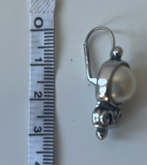 Vintage Sterling Silver Moonstone Leverback Earrings