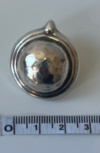 Vintage Solid Sterling Silver Dome Clip-On Earrings