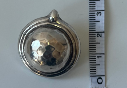 Vintage Solid Sterling Silver Dome Clip-On Earrings