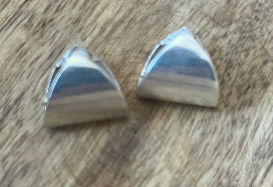 Minimalist Modernist Silver Earrings