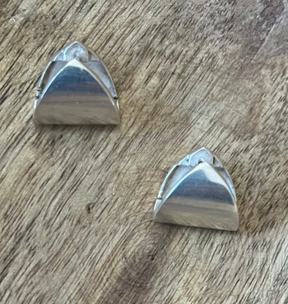 Minimalist Modernist Silver Earrings